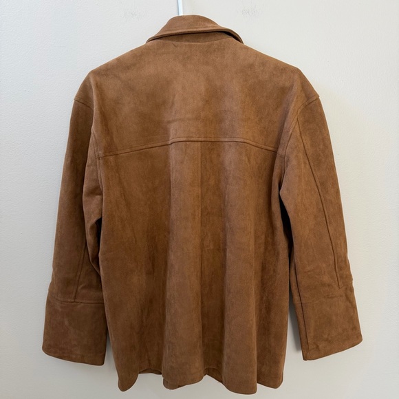 ANWND Women's Brown Faux Suede Boxy Shirt Jacket Sz M - Picture 8 of 13